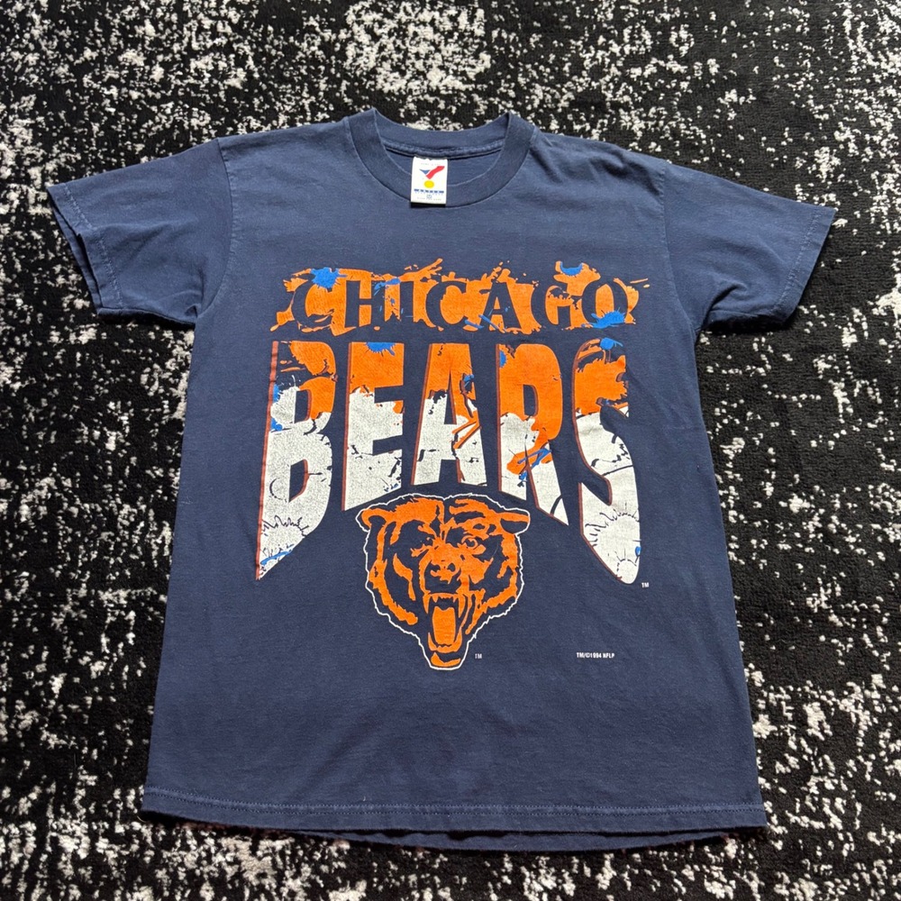 Vintage 1994 Chicago Bears Artex T-Shirt Mens Medium Navy Blue NFL Single Stitch